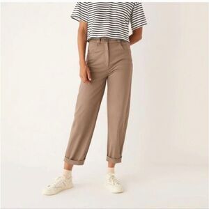 Frank and Oak Alice Straight Pants women's size 2 tan  neutral minimalist